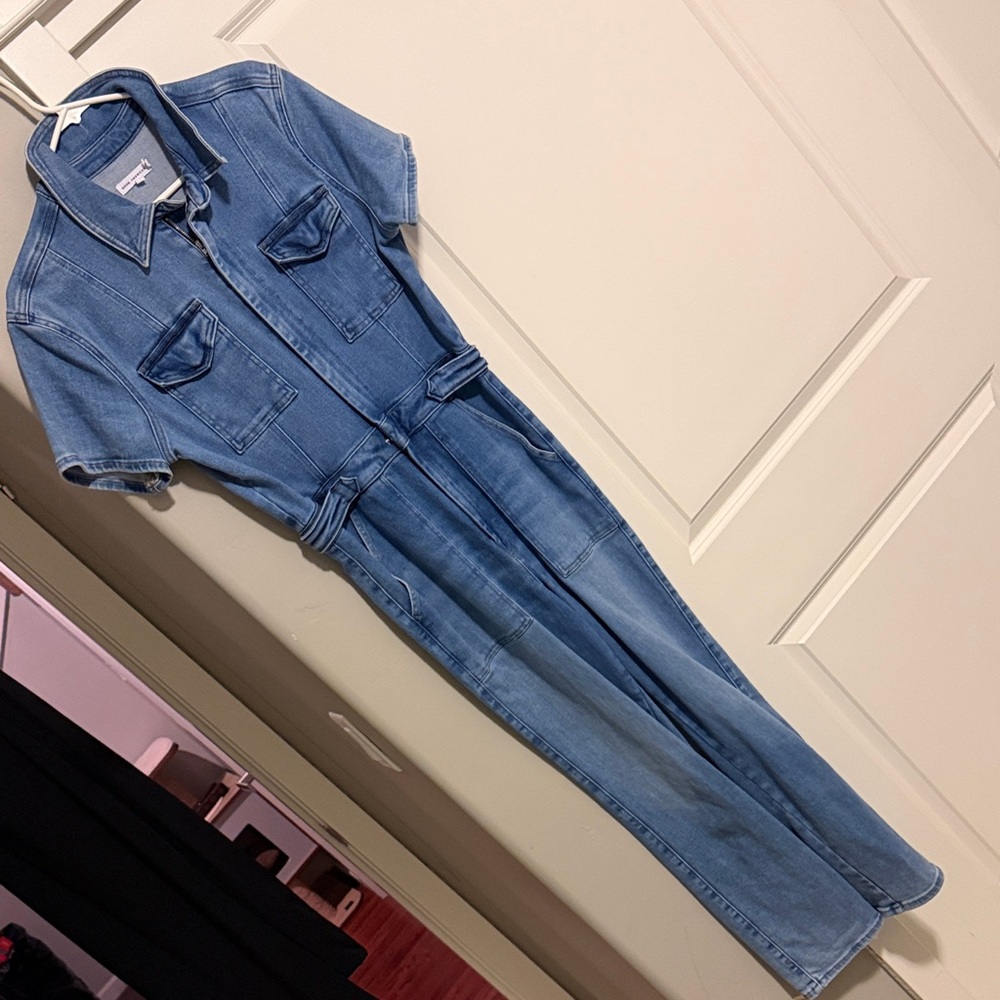 Good American Light Blue Denim Jumpsuit